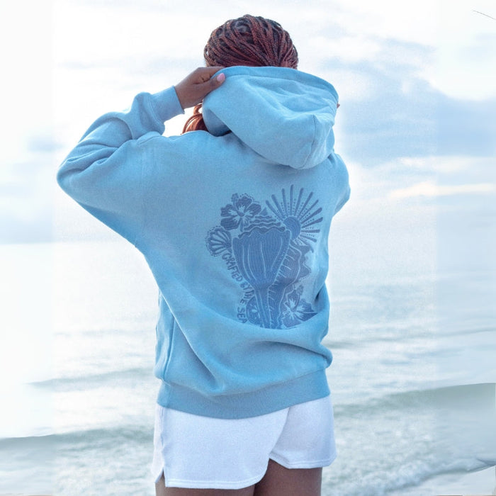 Seashell Embroidered Oversized Hoodie