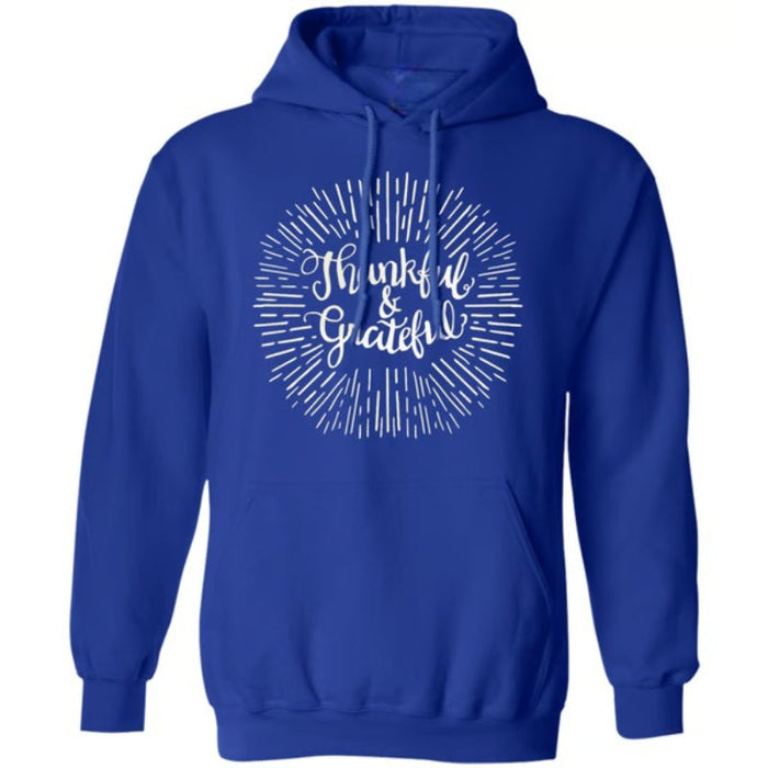 Thankful And Grateful Printed Pullover Hoodie