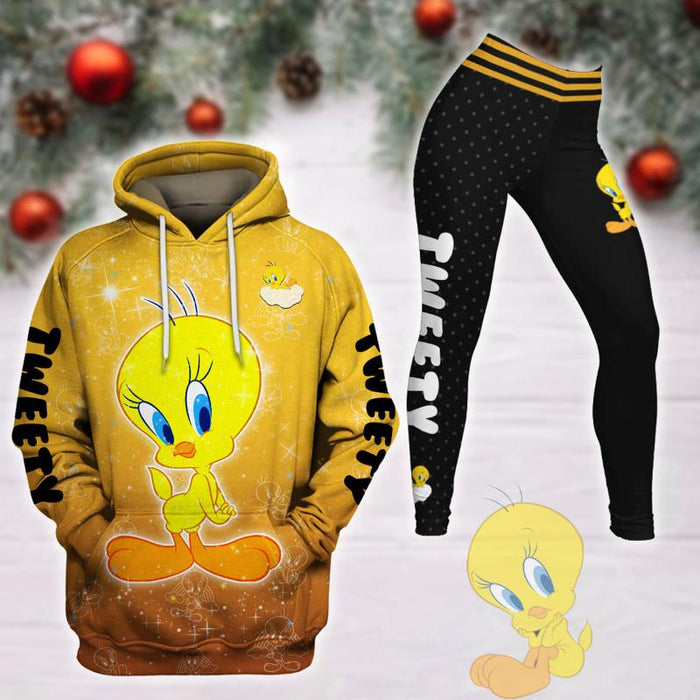 Tweety Castle Glitter Hoodie And Leggings Set