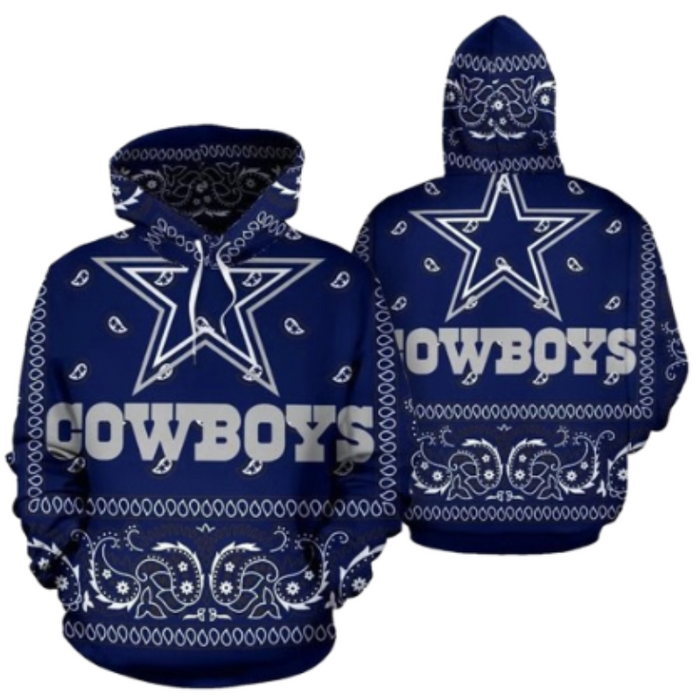 Cowboys Dallas Graphic Hoodie With Team Star Design