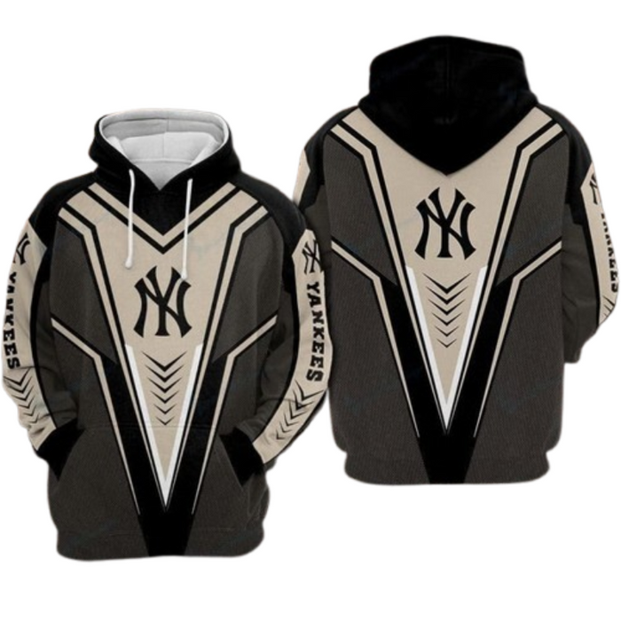 NY Yankees Hoodie With Angular Geometric Design