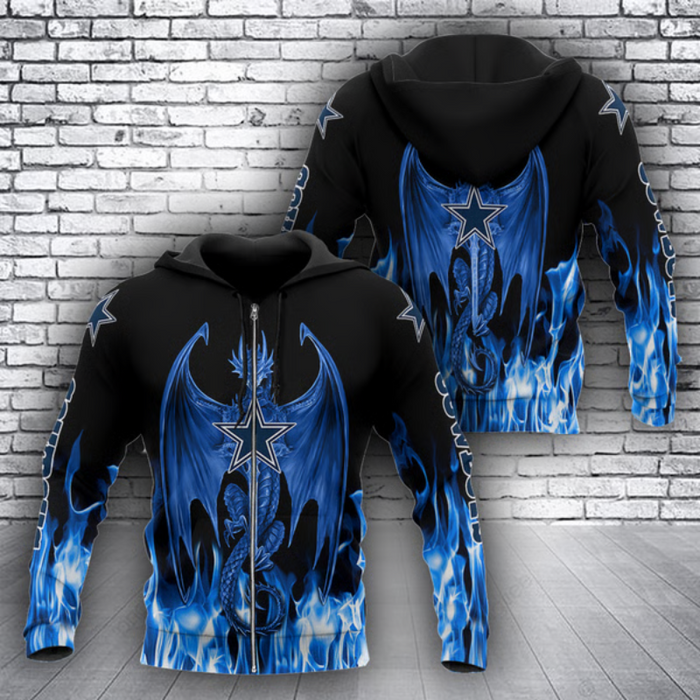 Dallas Cowboys Flame Dragon Hoodie