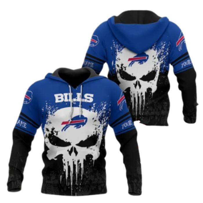 Buffalo Bills Hoodie With Splatter Design And Graphic Accents