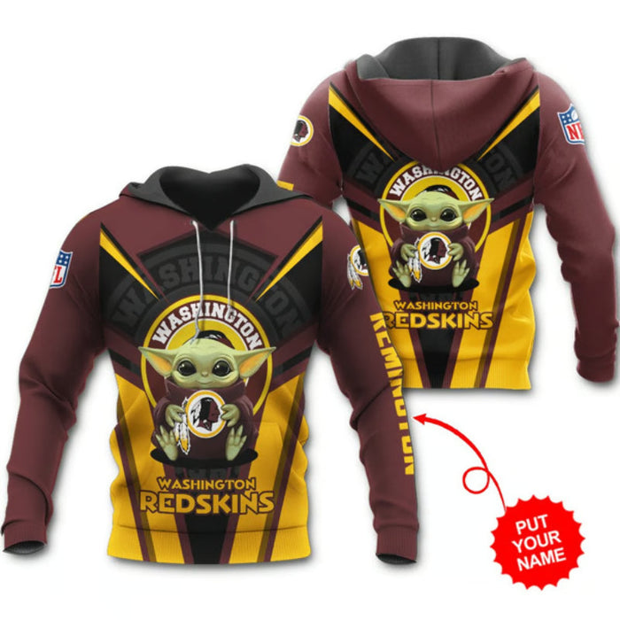 Washington Redskins Themed All Over Printed Personalized Hoodie