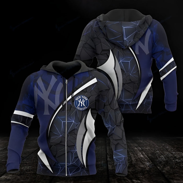 Zip Up And Pullover Hoodie With New York Yankees Design