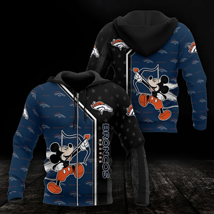 Denver Broncos Hoodie With Pullover And Zip Up Options