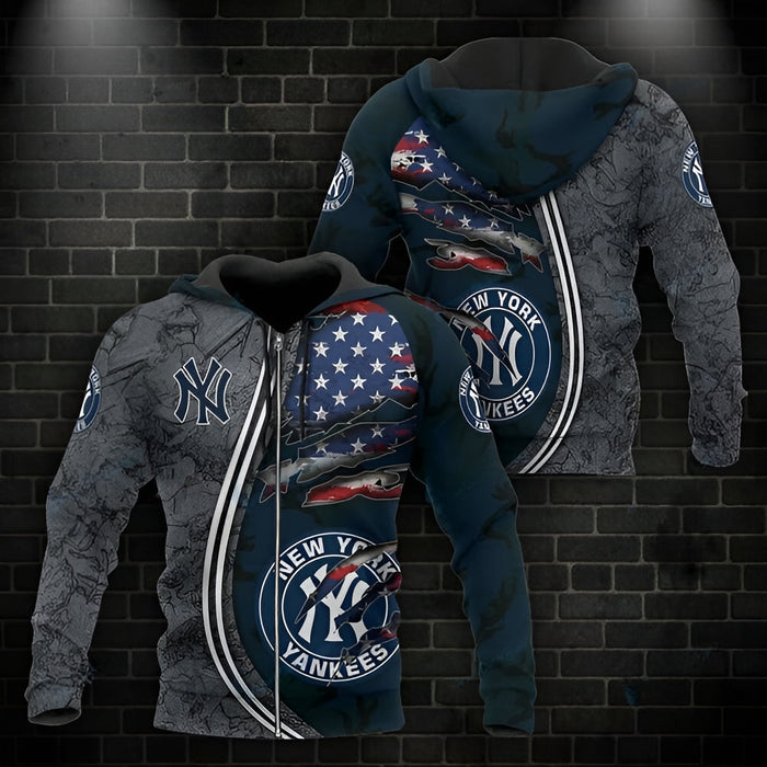 Comfy New York Yankees Hoodie With Pullover And Zip Up Option