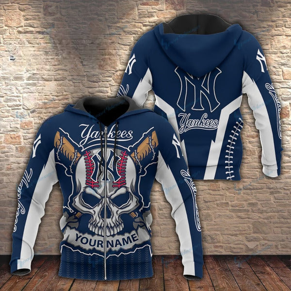 Customizable New York Yankees Printed Baseball Team Hoodie