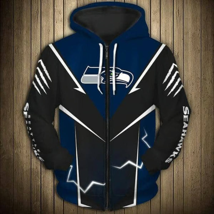 Seattle Seahawks Graphic Zip Up Hoodie