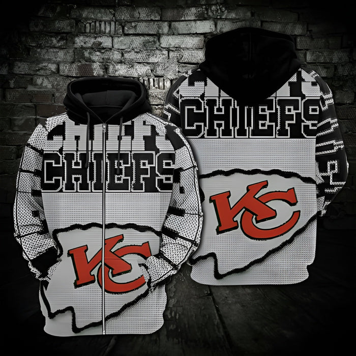 Monochrome Map Kansas City Chiefs Hoodie