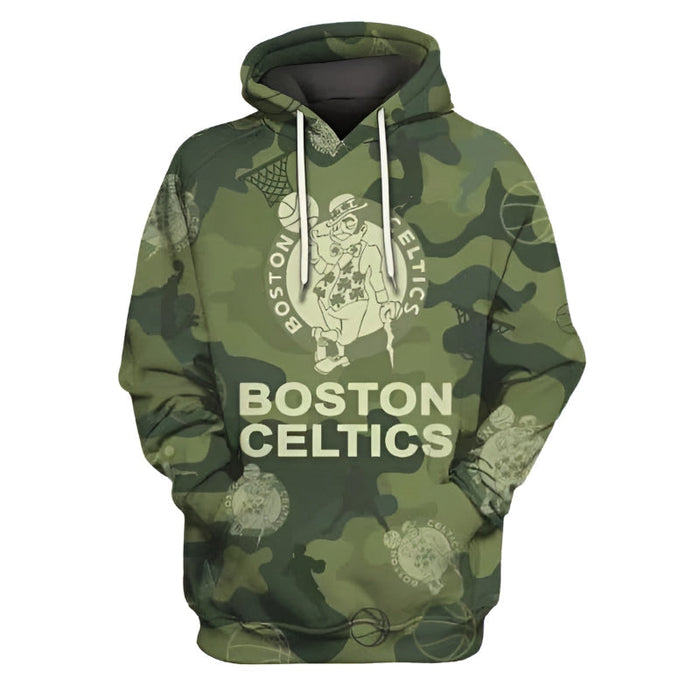 Boston Celtics Themed All Over Printed Hoodie