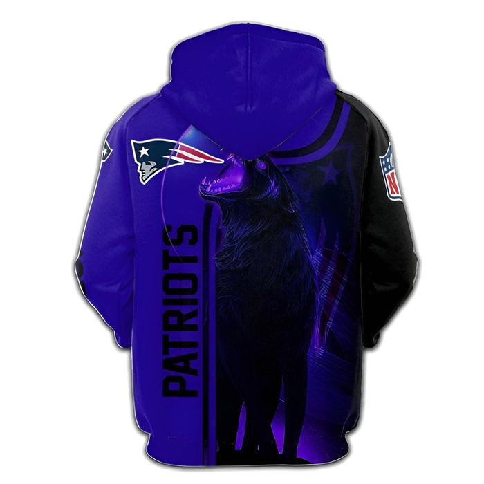 Patriots Howling Wolf Team Zip Up Hoodie And Pullover