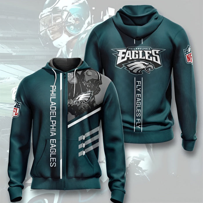 Philadelphia Eagles Printed Zipper Hoodie