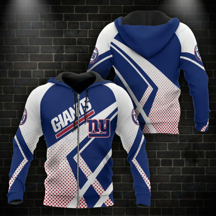 New York Giants Hoodie With Bold Geometric Design