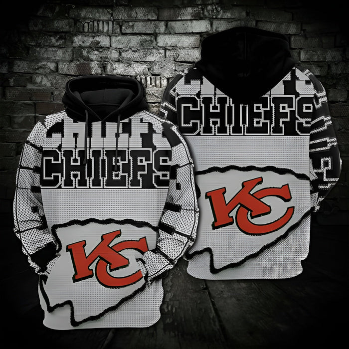 Monochrome Map Kansas City Chiefs Hoodie