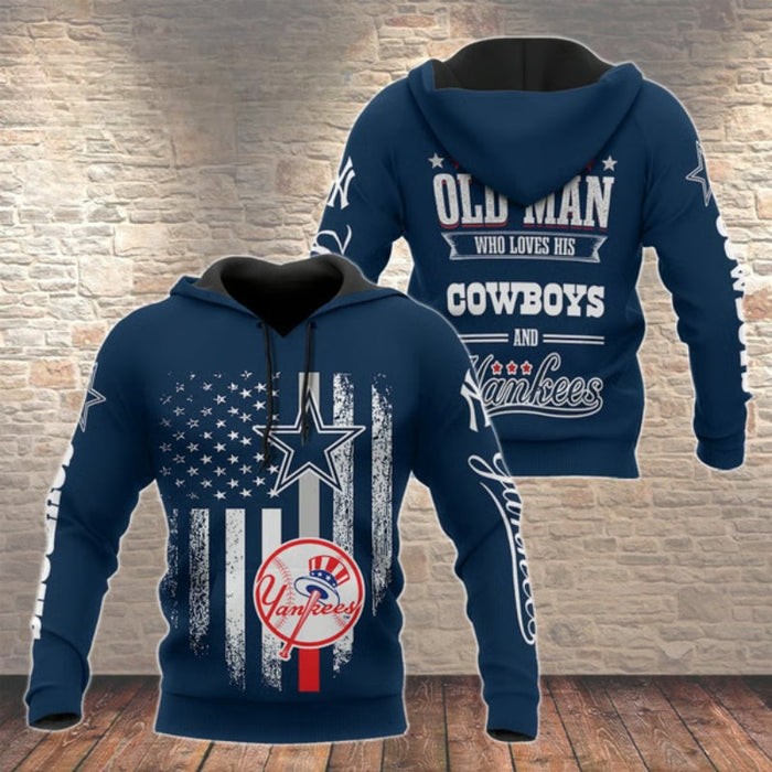 Dallas And Yankees Themed Comfy Hoodie