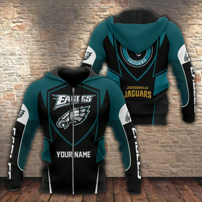 Personalized Philadelphia And Jacksonville  Football Hoodie