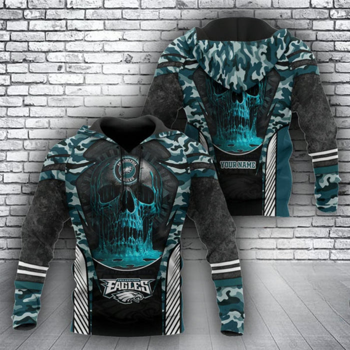 Personalized Camouflage Philadelphia Eagles Pattern Hoodie