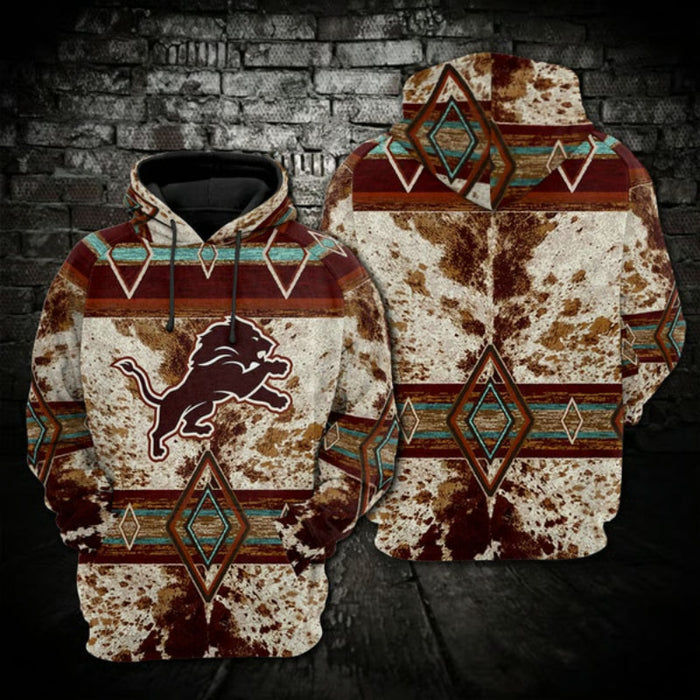 Detroit Lions Patterned Pullover And Zip Up Hoodie