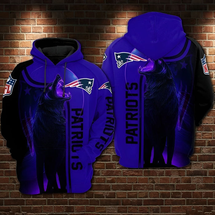 Patriots Howling Wolf Team Zip Up Hoodie And Pullover