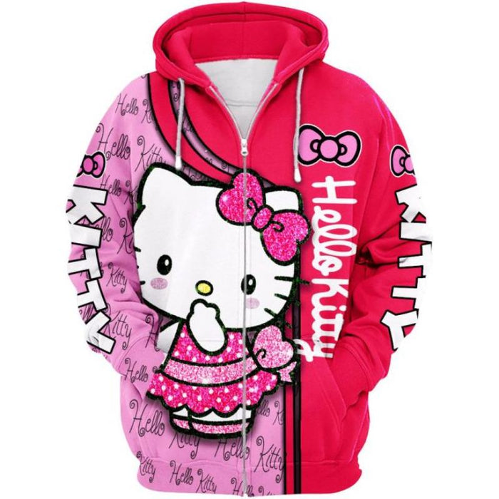 Hello Kitty Design Hoodie And Leggings Set