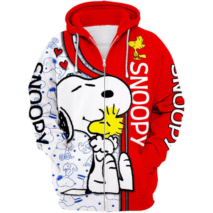 Classic Snoopy Cartoon Hoodie And Leggings Set