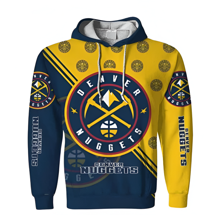 Denver Nuggets Basketball Graphic Design Hoodie