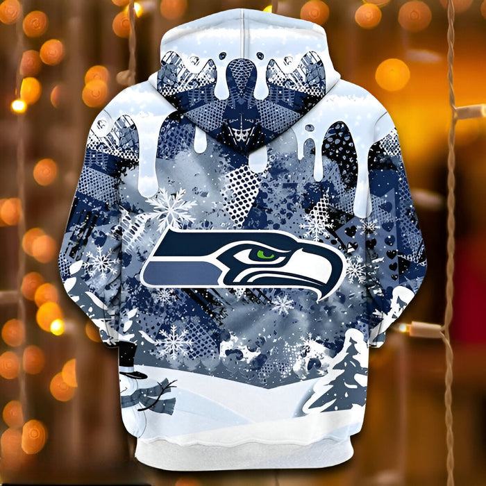 Seattle Seahawks Team Hoodie With Winter Design