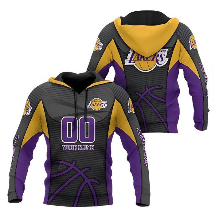 Lakers Themed Hoodie With Customizable Name