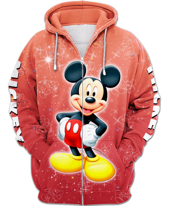 Red Mickey Mouse  Zip-up Hoodie