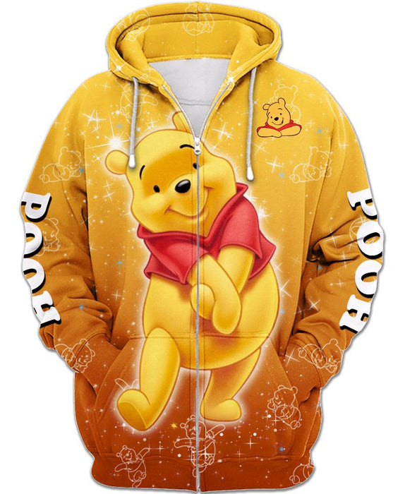 Lovely Winnie The Pooh Zip-up Hoodie