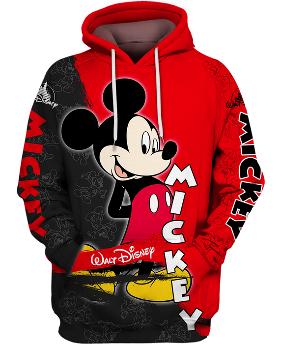 Black And Red Mickey Mouse Hoodie
