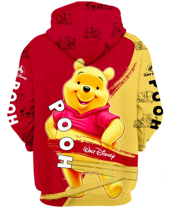 Red and Yellow Winnie The Pooh Hoodie