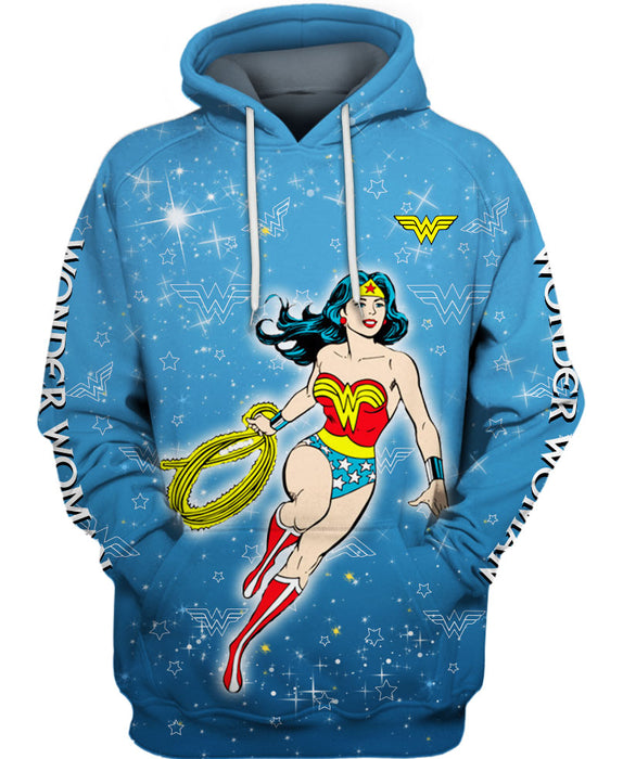 Blue Wonder Woman Hoodie