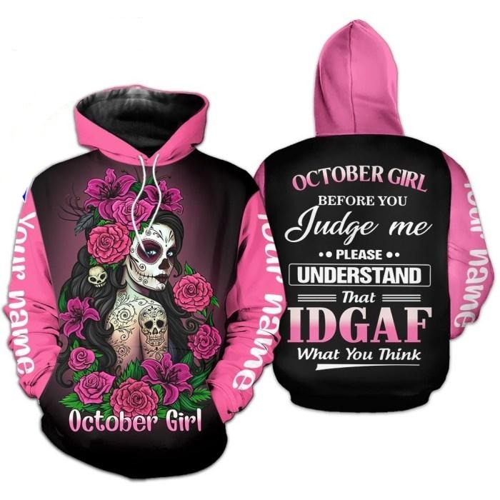 Custom Personalized Birthday October Girl Hoodie
