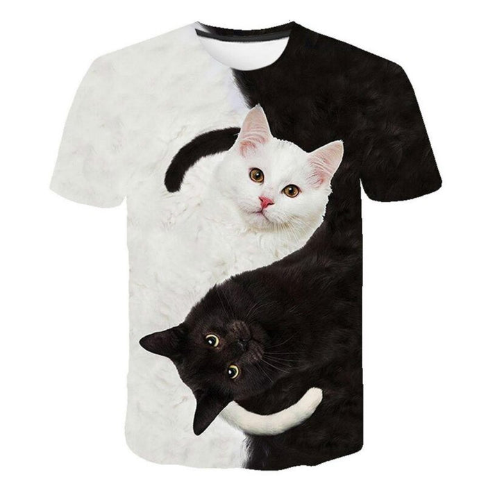 Cool Black and White Cat T-Shirt