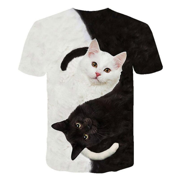 Cool Black and White Cat T-Shirt