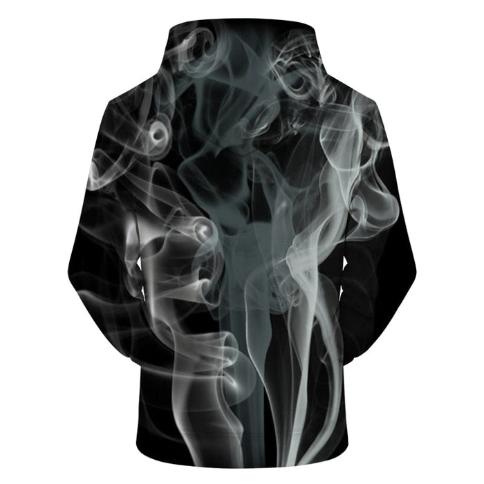 Stylish White Smoke 3D Pattern Hoodie
