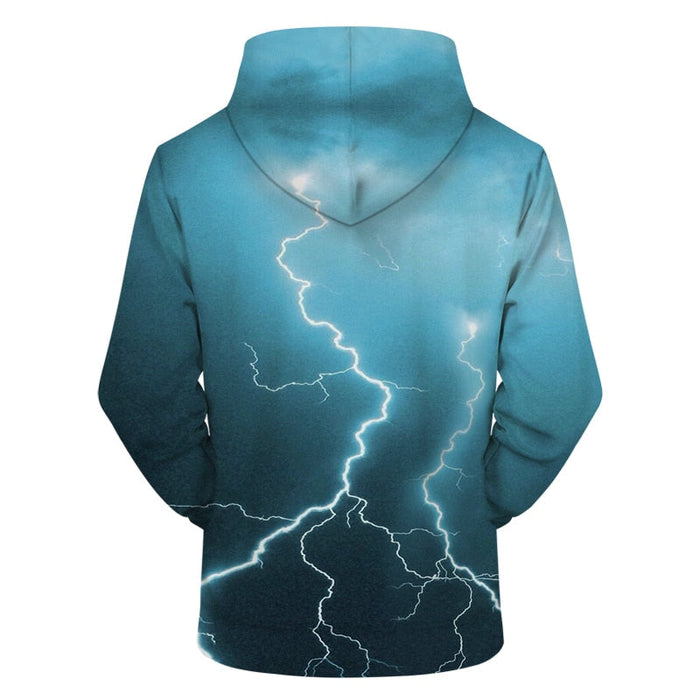 Stylish 3D Blue Electric Hand Hoodie Pullover