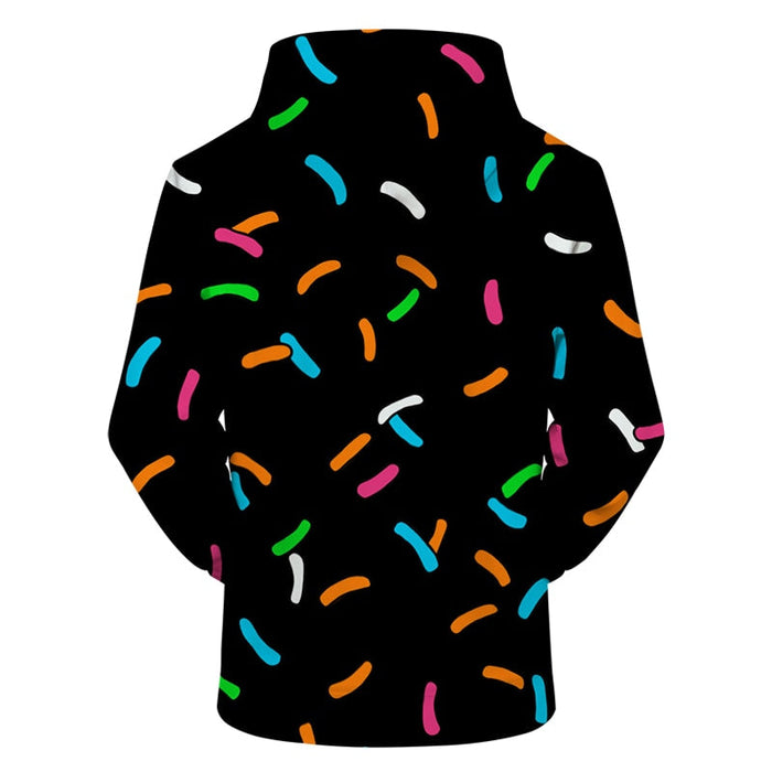 Stylish 3D Colorful Sprinkle Hoodie Pullover