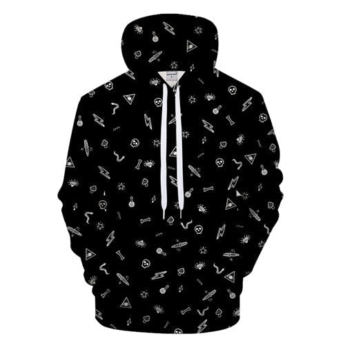 Stylish 3D Multiple Cartoon Design Hoodie