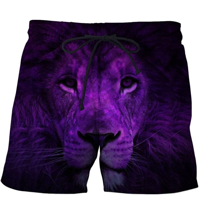 Purple Glowing Lion Shorts