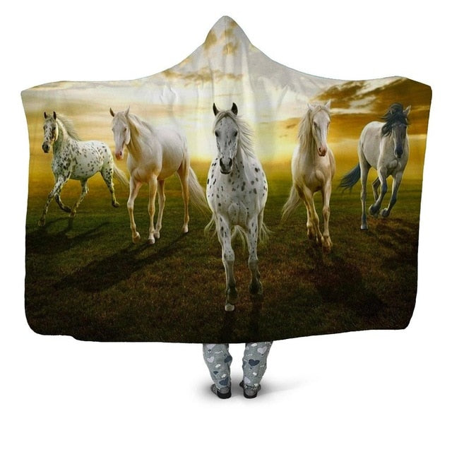 Five Horses Blanket Hoodie