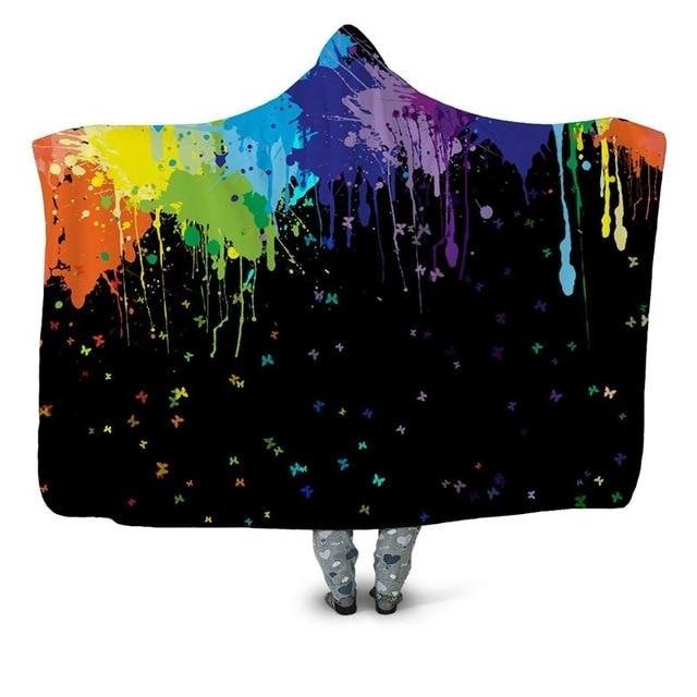Paint Splatters & Butterflies Blanket Hoodie