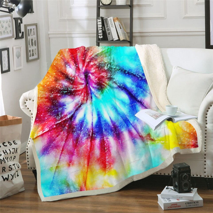 Vibrant Tie Dye Swirl Blanket Quilt