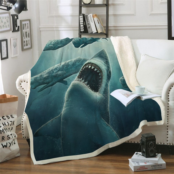 Hungry Shark Blanket Quilt