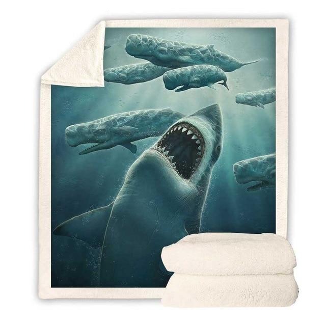 Hungry Shark Blanket Quilt