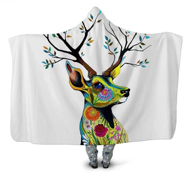 Flower & Deer Blanket Hoodie