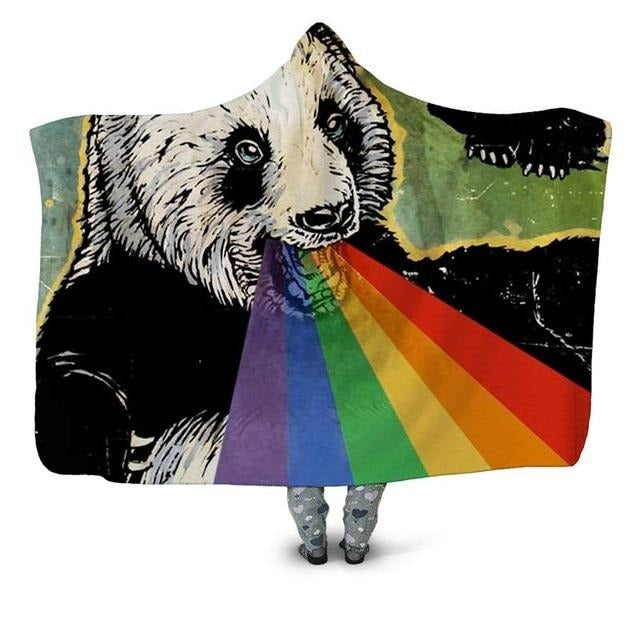 Panda Rainbow Blanket Hoodie
