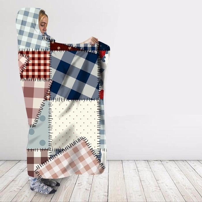 Quilt Patches Print Blanket Hoodie